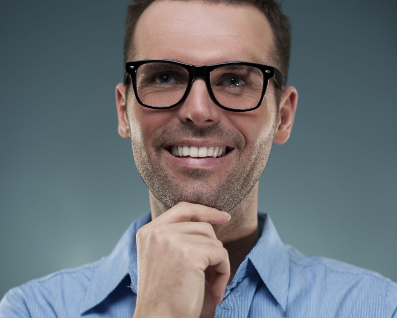 Portrait of handsome man in glasses